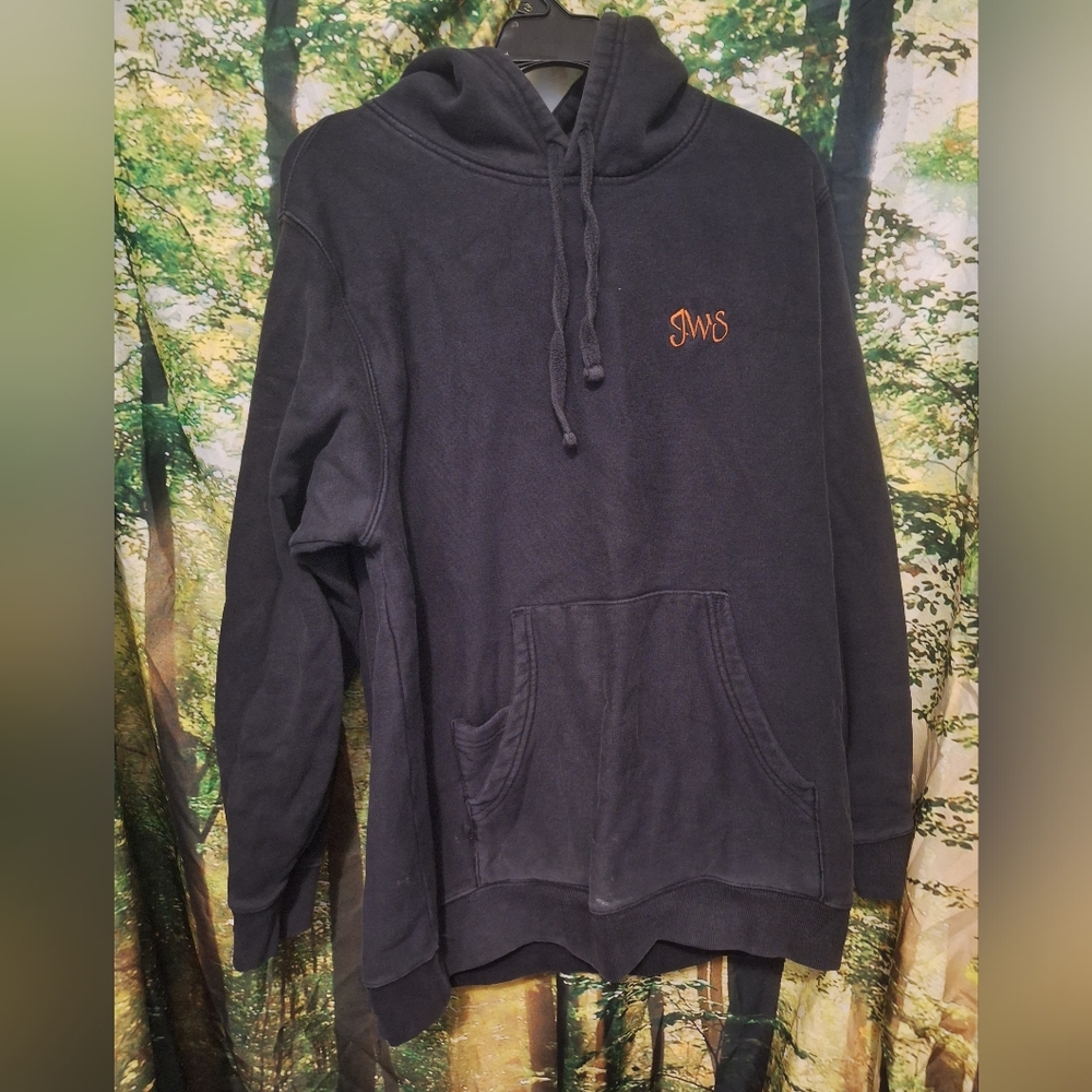 Unique black oversize hoodie with pipe pocket